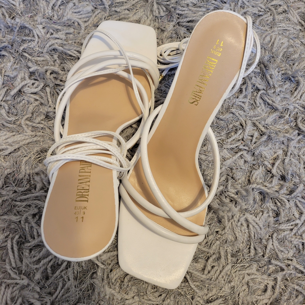Dream Pairs White Strappy Heels